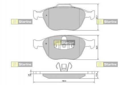 Тормозные колодки дисковые STARLINE bd s428