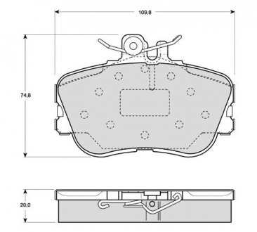 Тормозные колодки дисковые Fiat Panda, Punto, 500, Ford KA STARLINE bd s818p