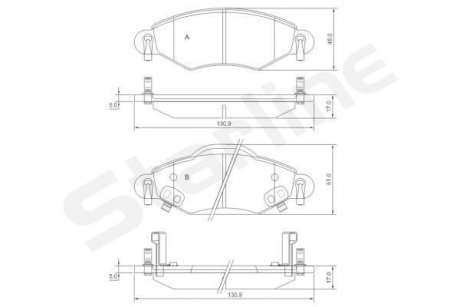 Купити ГАЛЬМІВНІ КОЛОДКИ ДИСКОВІ Toyota Yaris STARLINE bd s828p (фото1) підбір по VIN коду, ціна 1017 грн.