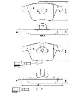 Купити Гальмівні колодки дискові Audi A4, A6, A8 STARLINE bd s837p (фото1) підбір по VIN коду, ціна 1166 грн.