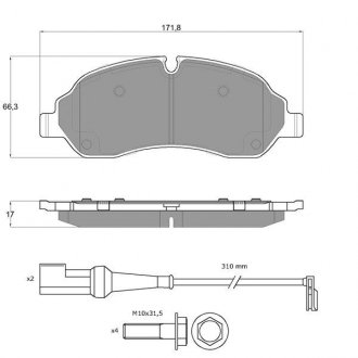 Гальмівні колодки дискові Ford Transit STARLINE bd s951