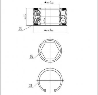 Підшипник колісний BMW E12, E28, E34 STARLINE lo 01326