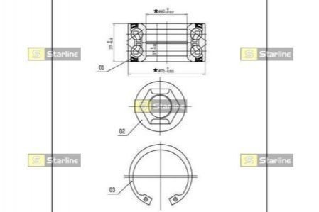 Подшипник колесный Ford Sierra, Scorpio, Mondeo STARLINE lo 01480