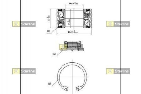 Подшипник колесный Ford Focus, Fiesta, Fusion STARLINE lo 03530