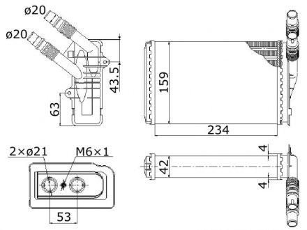 Радиатор отопления Nissan Kubistar STARLINE rta6099