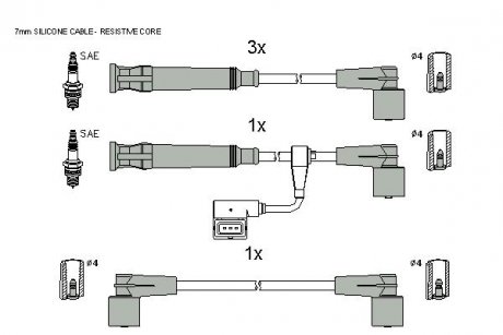 Комплект кабелей зажигания STARLINE zk 0192