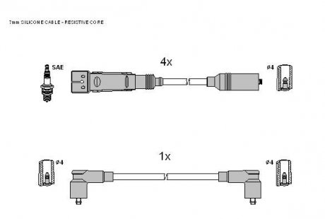 Комплект кабелів запалювання STARLINE zk 0262