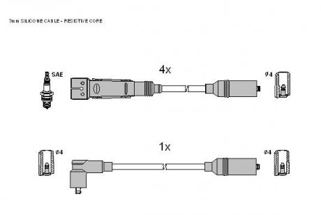Комплект кабелей зажигания STARLINE zk 0312