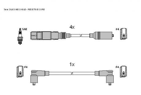 Комплект кабелей зажигания Seat Cordoba, Ibiza, Toledo STARLINE zk 0552