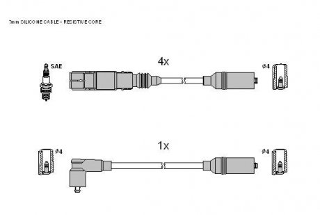 Комплект кабелей зажигания STARLINE zk 0562