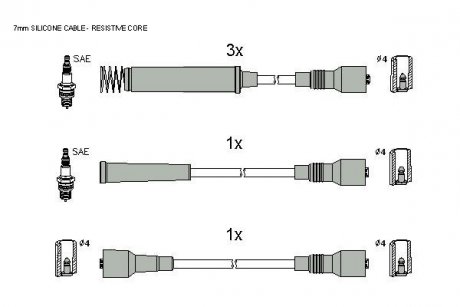 Комплект кабелей зажигания STARLINE zk 1542