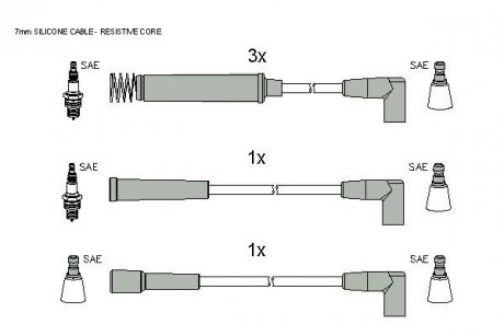 Комплект кабелей зажигания STARLINE zk 2782