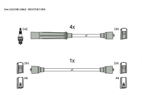 Комплект кабелей зажигания STARLINE zk 3174