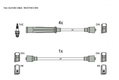 Комплект кабелей зажигания STARLINE zk 3184