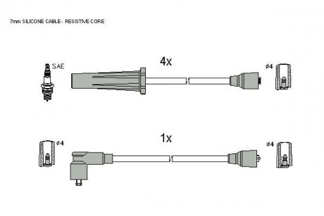 Комплект кабелей зажигания STARLINE zk 4194