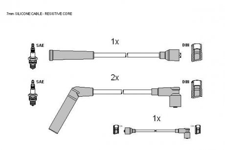 Комплект кабелей зажигания STARLINE zk 4322