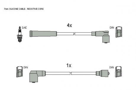 Комплект кабелей зажигания STARLINE zk 4732