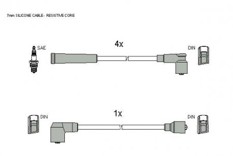 Купити Комплект кабелів запалювання Mazda 323 STARLINE zk 4732 (фото1) підбір по VIN коду, ціна 1107 грн.