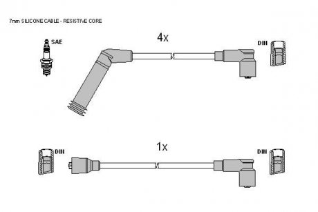 Комплект кабелей зажигания Hyundai I10, Getz, KIA Picanto STARLINE zk 5152