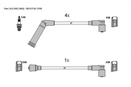Комплект кабелів запалювання Hyundai I10, Getz, KIA Picanto STARLINE zk 5152