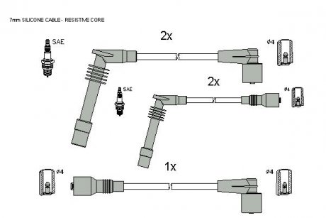 Комплект кабелей зажигания STARLINE zk 5492