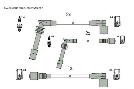 Комплект кабелів запалювання Opel Astra STARLINE zk 5492