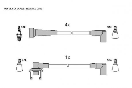 Купить Комплект кабелей зажигания Renault 19, 21 STARLINE zk 6964 (фото1) подбор по VIN коду, цена 1064 грн.
