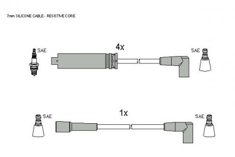 Комплект кабелей зажигания STARLINE zk 7282