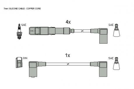 Купити Комплект кабелів запалювання Mercedes W124, S124, C124, C207, C238, G-Class STARLINE zk 7311 (фото1) підбір по VIN коду, ціна 2796 грн.