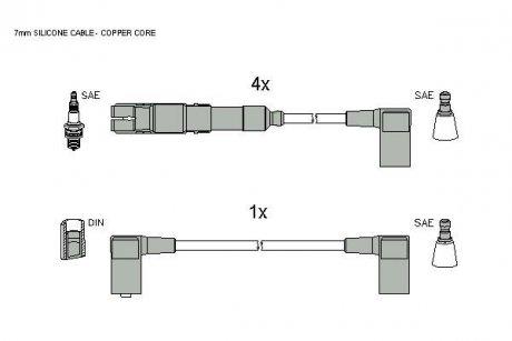 Комплект кабелей зажигания Mercedes W124, S124, C124, C207, C238, G-Class STARLINE zk 7311