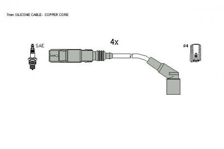Комплект кабелей зажигания BMW E36, E34, E46 STARLINE zk 8011