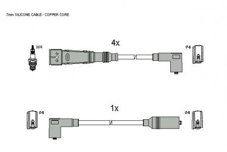 Комплект кабелей зажигания Volkswagen Transporter STARLINE zk 8111