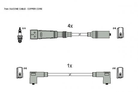 Комплект кабелей зажигания STARLINE zk 8121
