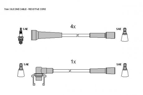 Комплект кабелей зажигания STARLINE zk 8314