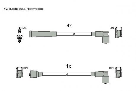 Купить Комплект кабелей зажигания STARLINE zk 8354 (фото1) подбор по VIN коду, цена 697 грн.