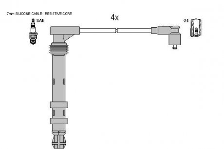 Комплект кабелей зажигания STARLINE zk 8364