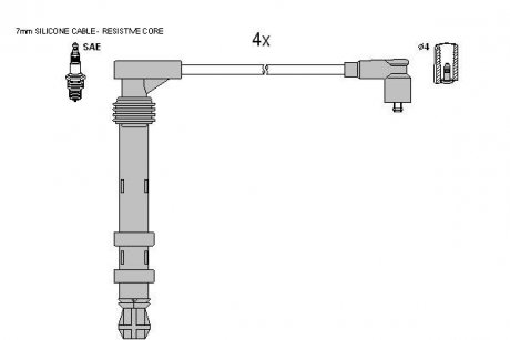 Комплект кабелей зажигания Lancia Delta, Kappa, Fiat Doblo STARLINE zk 8364