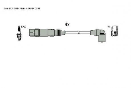 Комплект кабелей зажигания STARLINE zk 8461