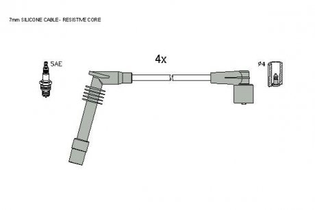 Комплект кабелей зажигания STARLINE zk 8532