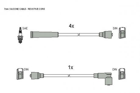 Комплект кабелів запалювання STARLINE zk 8994