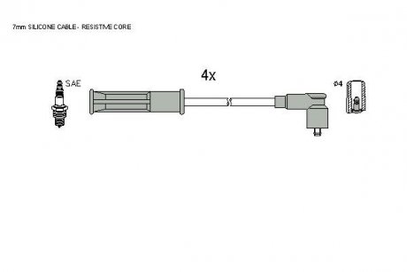 Комплект кабелей зажигания STARLINE zk 9124