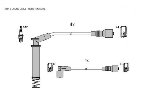 Комплект кабелей зажигания Opel Vectra STARLINE zk 9202
