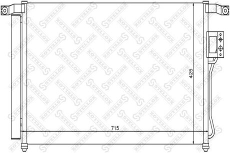 Радіатор кондиціонера Hyundai Santa Fe STELLOX 1045203SX