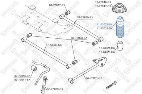 Пильник амортизатора підвіски задньої STELLOX 1173022SX