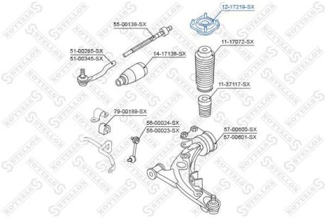 Опора амортизатора переднього STELLOX 12-17219-SX