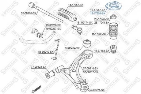 Опорна подушка перед. аморт. Suzuki Grand Vitara 05- Suzuki Grand Vitara STELLOX 12-17258-SX