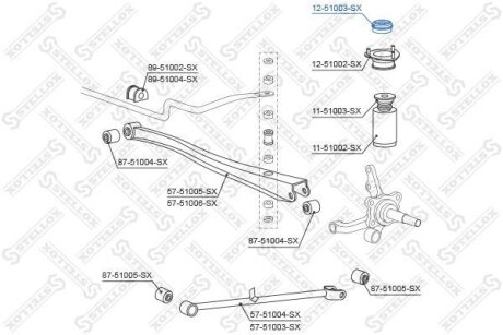 Опора амортизатора заднього (вставка) STELLOX 12-51003-SX