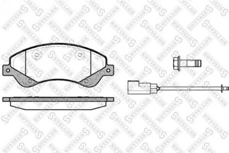 Купить Тормозные колодки дисковые перед. (с датчиком) Transit (06-14) Ford Transit STELLOX 1262 002-SX (фото1) подбор по VIN коду, цена 744 грн.