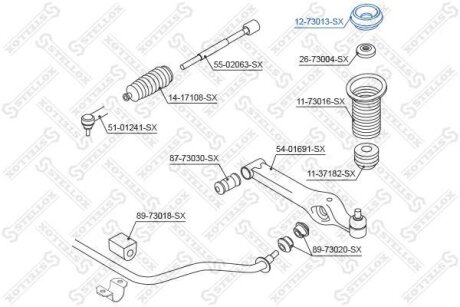 Опора амортизатора з підшипником передня STELLOX 12-73013-SX