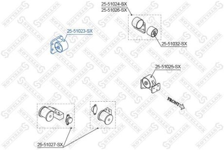 Опора двигуна задня (MКП) STELLOX 25-51023-SX